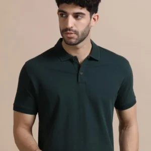 Jacquard Pattern Men’s Cotton Polo T-Shirt