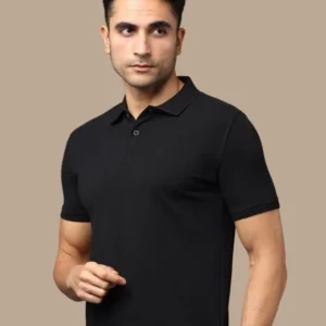 Jacquard Pattern Men’s Cotton Polo T-Shirt