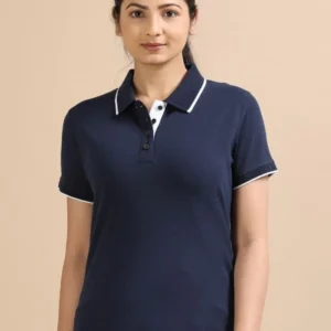 Women’s Midnight Navy Cotton Polo T-Shirt