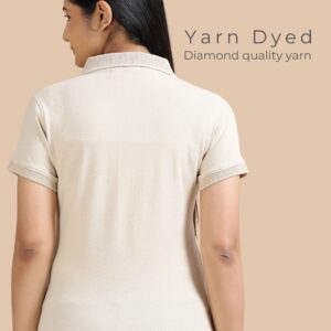 Women’s Sand Beige Polo T-Shirt – Cotton