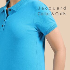 Women’s Aqua Cotton Polo T-Shirt – Soft Fit