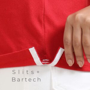 Women’s Heather Red Cotton Polo T-Shirt