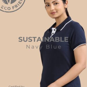 Women’s Midnight Navy Cotton Polo T-Shirt